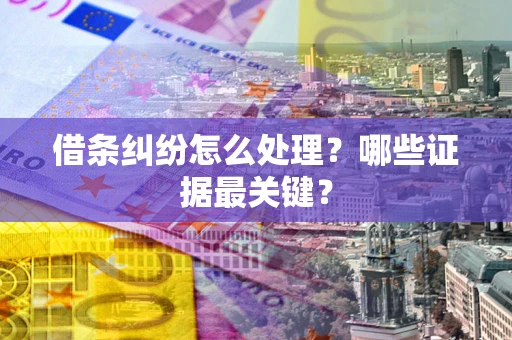 济南借条纠纷怎么处理？哪些证据最关键？