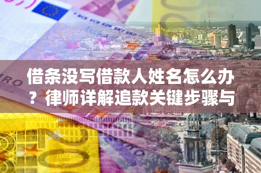 济南借条没写借款人姓名怎么办？律师详解追款关键步骤与证据链构建