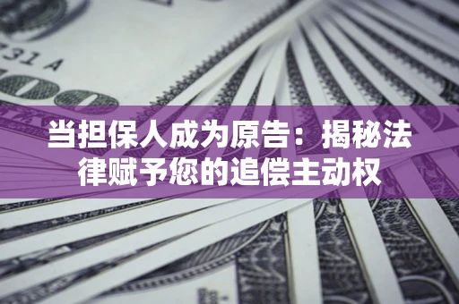 济南当担保人成为原告:揭秘法律赋予您的追偿主动权 济南当担保人成为原告:揭秘法律赋予您的追偿主动权